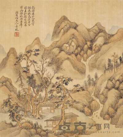 姜筠 山水 立轴 34×30cm